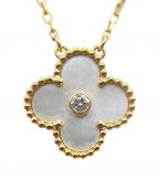 VAN CLEEF & ARPELSヴァンクリーフ＆アーペル）の古着「ヴィンテージアルハンブラネックレス マザーオブパール 1Pダイヤ」