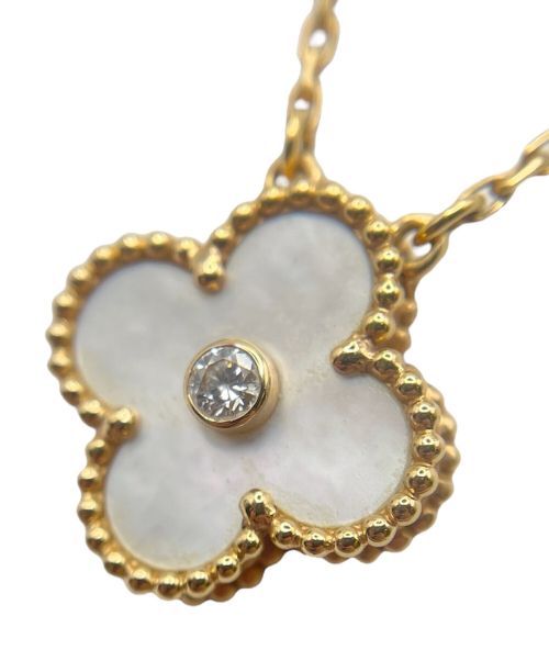 VAN CLEEF & ARPELS（ヴァンクリーフ＆アーペル）VAN CLEEF & ARPELS (ヴァンクリーフ＆アーペル) ヴィンテージアルハンブラネックレス マザーオブパール 1Pダイヤ サイズ:ヴィンテージの古着・服飾アイテム