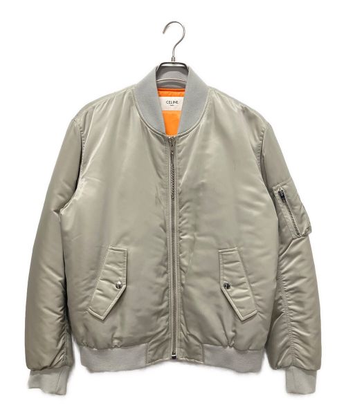 CELINE（セリーヌ）CELINE (セリーヌ) ナイロン ツイル ボンバージャケット ライトグレー サイズ:50の古着・服飾アイテム