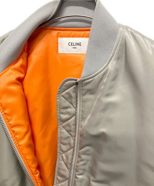 CELINE（セリーヌ）CELINE (セリーヌ) ナイロン ツイル ボンバージャケット ライトグレー サイズ:50の古着・服飾アイテム