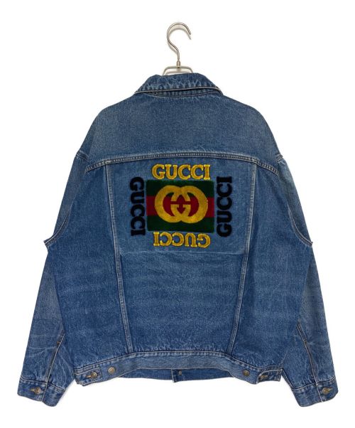 GUCCI（グッチ）GUCCI (グッチ) グッチパッチデニムジャケット インディゴ サイズ:50の古着・服飾アイテム