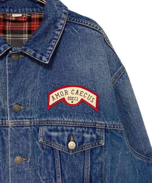 GUCCI（グッチ）GUCCI (グッチ) グッチパッチデニムジャケット インディゴ サイズ:50の古着・服飾アイテム