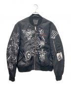 GIVENCHYジバンシィ）の古着「総柄ボンバージャケット」｜ブラック