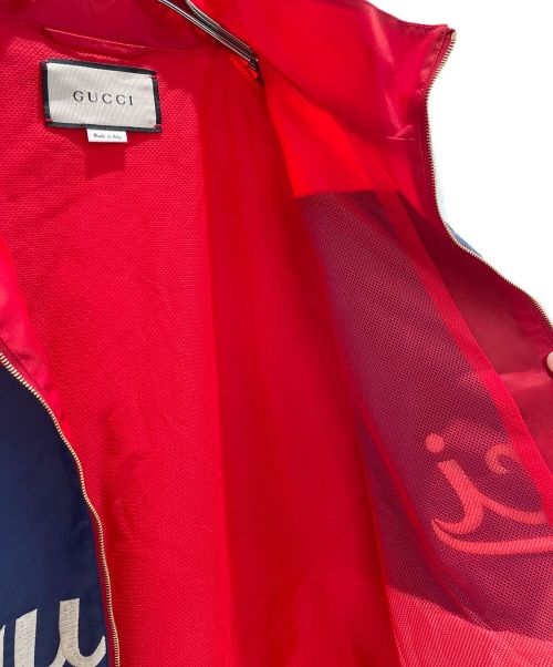 GUCCI（グッチ）GUCCI (グッチ) ロゴジップアップブルゾン レッド サイズ:SIZE50の古着・服飾アイテム