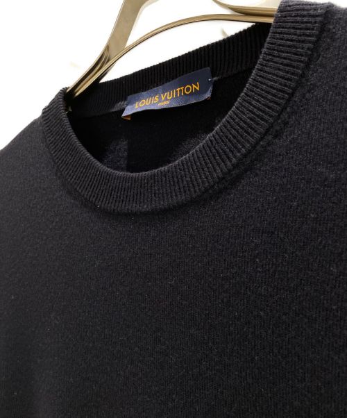 LOUIS VUITTON（ルイ ヴィトン）LOUIS VUITTON (ルイ ヴィトン) 袖 モノグラム ニット プルオーバー ブラック×ブルー サイズ:Lの古着・服飾アイテム