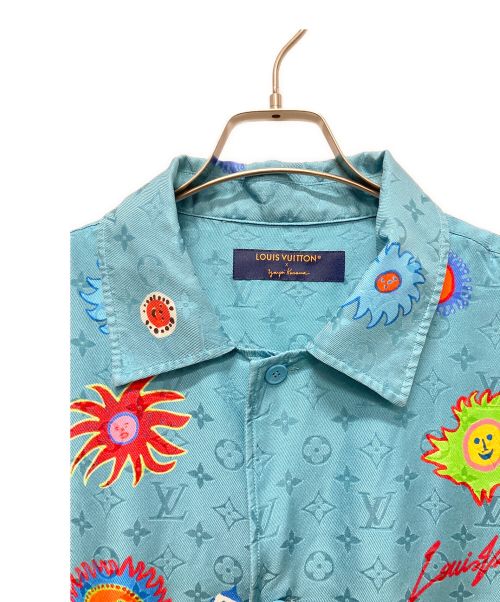 LOUIS VUITTON（ルイ ヴィトン）LOUIS VUITTON (ルイ ヴィトン) 草間彌生 (クサマヤヨイ) YK モノグラムフェイスショートスリーブシャツ スカイブルー サイズ:Lの古着・服飾アイテム