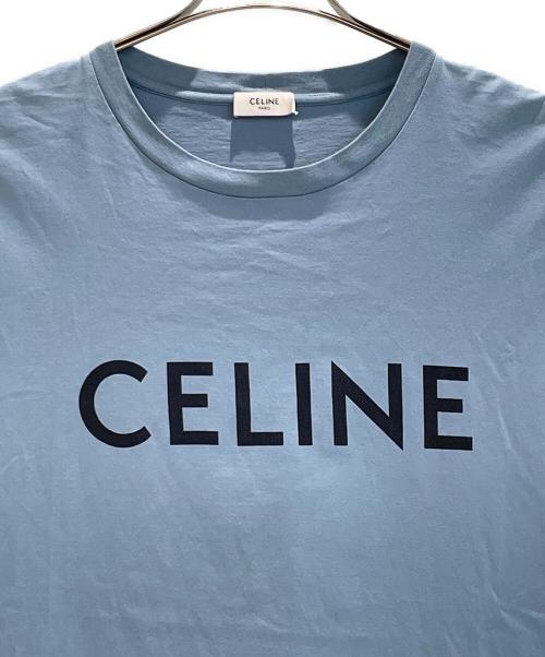 CELINE（セリーヌ）CELINE (セリーヌ) CELINE ロゴ カットソー スカイブルー サイズ:Lの古着・服飾アイテム