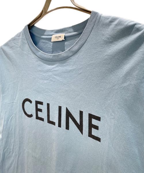 CELINE（セリーヌ）CELINE (セリーヌ) CELINE ロゴ カットソー スカイブルー サイズ:Lの古着・服飾アイテム