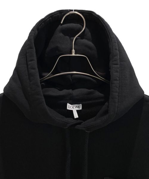 LOEWE（ロエベ）LOEWE (ロエベ) アナグラム レザーパッチ パーカー ブラック サイズ:Lの古着・服飾アイテム