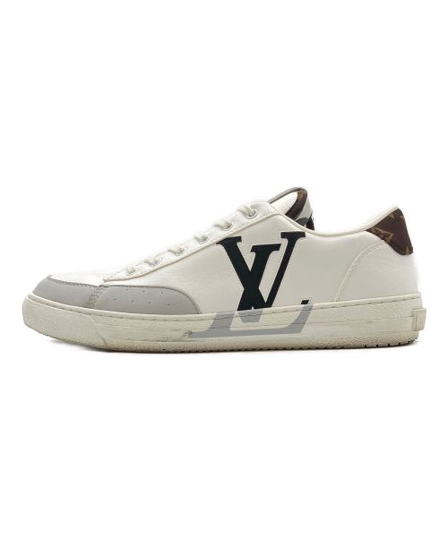 LOUIS VUITTON（ルイ ヴィトン）LOUIS VUITTON (ルイ ヴィトン) チャーリーライン レザーローカットスニーカー ホワイト×ブラウン サイズ:8の古着・服飾アイテム