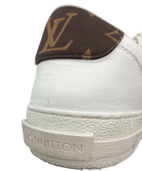LOUIS VUITTON（ルイ ヴィトン）LOUIS VUITTON (ルイ ヴィトン) チャーリーライン レザーローカットスニーカー ホワイト×ブラウン サイズ:8の古着・服飾アイテム