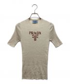 PRADAプラダ）の古着「ロゴ入りシルク クルーネックセーター」｜アイボリー