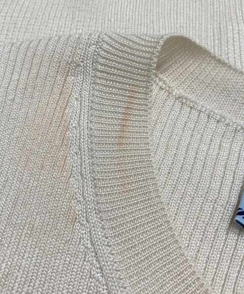 PRADA（プラダ）PRADA (プラダ) ロゴ入りシルク クルーネックセーター アイボリー サイズ:38の古着・服飾アイテム