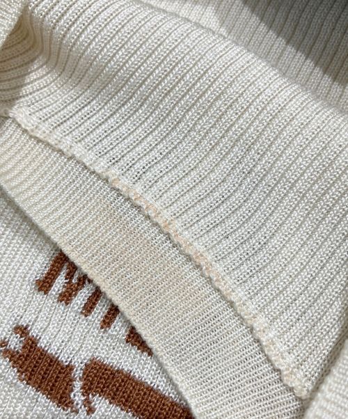 PRADA（プラダ）PRADA (プラダ) ロゴ入りシルク クルーネックセーター アイボリー サイズ:38の古着・服飾アイテム