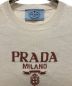 中古・古着 PRADA (プラダ) ロゴ入りシルク クルーネックセーター アイボリー サイズ:38：59800円