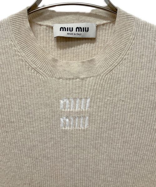 MIU MIU（ミュウミュウ）MIU MIU (ミュウミュウ) コットンニット ドレス ベージュ サイズ:36の古着・服飾アイテム
