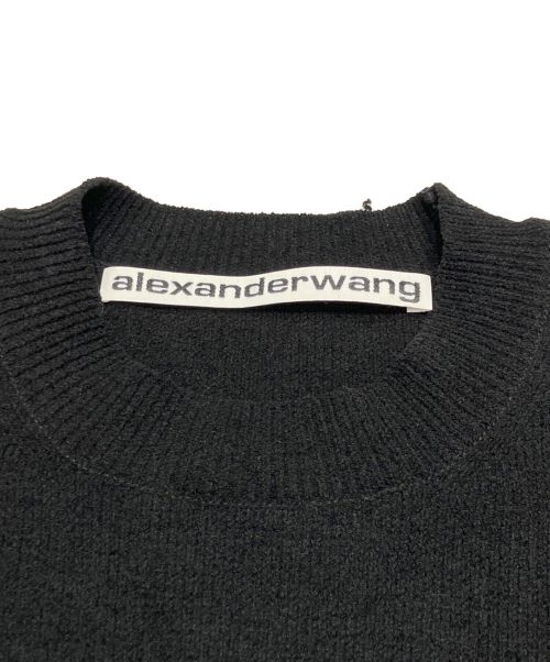 ALEXANDER WANG（アレキサンダー・ワン）ALEXANDER WANG (アレキサンダーワン) クロップド ニットトップ ブラック サイズ:XSの古着・服飾アイテム