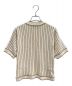 GUCCI (グッチ) ストライプ半袖ニット アイボリー×ゴールド サイズ:XXS：35000円