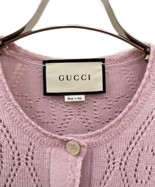 GUCCI（グッチ）GUCCI (グッチ) GGカーディガン ライトピンク サイズ:XXSの古着・服飾アイテム