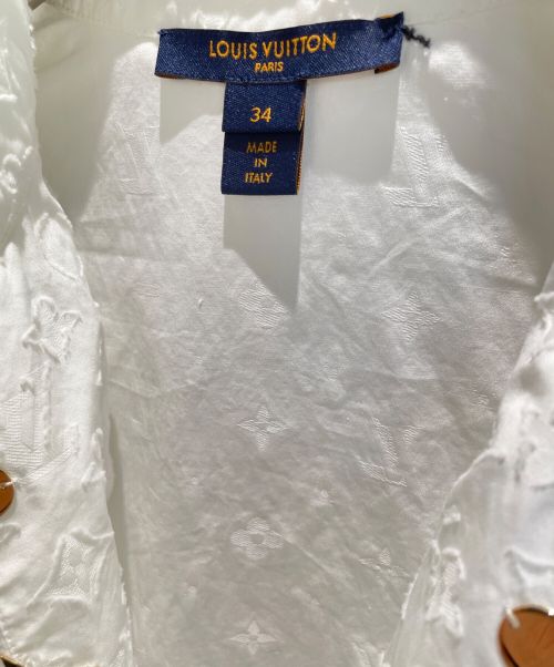 LOUIS VUITTON（ルイ ヴィトン）LOUIS VUITTON (ルイ ヴィトン) モノグラム プルオーバー ブラウス ホワイト サイズ:XSの古着・服飾アイテム