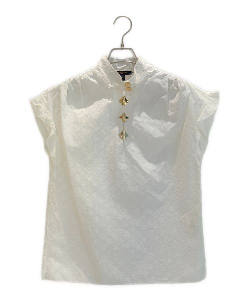 LOUIS VUITTON（ルイ ヴィトン）LOUIS VUITTON (ルイ ヴィトン) モノグラム プルオーバー ブラウス ホワイト サイズ:XSの古着・服飾アイテム