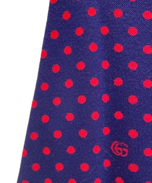 GUCCI（グッチ）GUCCI (グッチ) ロングニットドットスカート ネイビー×レッド サイズ:Sの古着・服飾アイテム