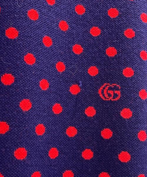 GUCCI（グッチ）GUCCI (グッチ) ロングニットドットスカート ネイビー×レッド サイズ:Sの古着・服飾アイテム