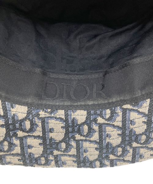Christian Dior（クリスチャン ディオール）Christian Dior (クリスチャン ディオール) オブリークバケットハット ベージュ×ネイビー サイズ:Mの古着・服飾アイテム