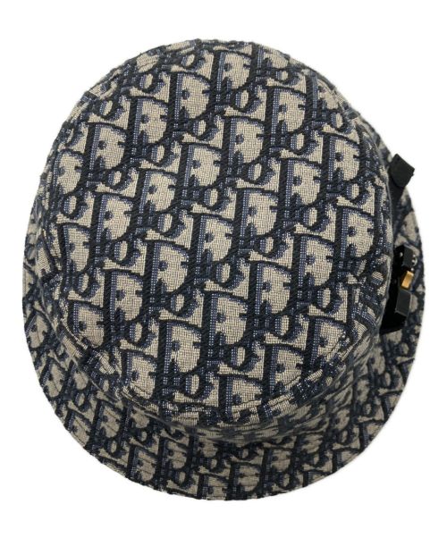 Christian Dior（クリスチャン ディオール）Christian Dior (クリスチャン ディオール) オブリークバケットハット ベージュ×ネイビー サイズ:Mの古着・服飾アイテム