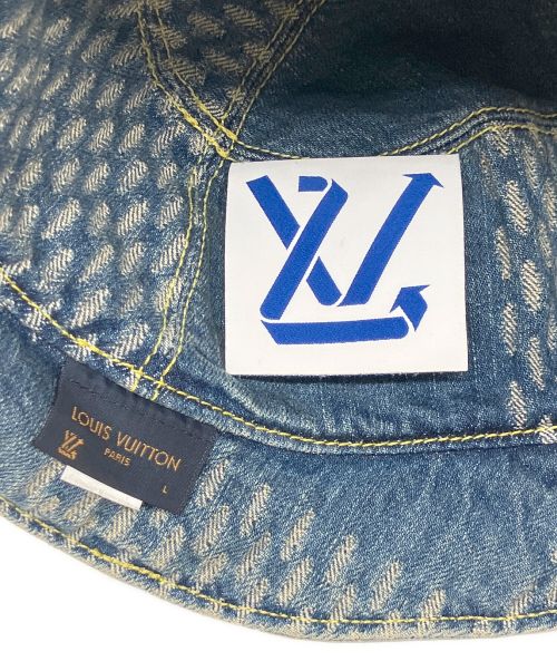 LOUIS VUITTON（ルイ ヴィトン）LOUIS VUITTON (ルイ ヴィトン) ボネ ダミエ ジャイアント ウェーブ モノグラム インディゴ サイズ:Lの古着・服飾アイテム