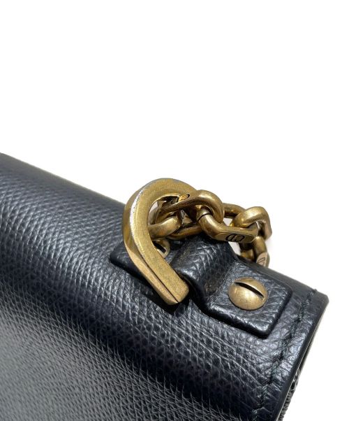 Christian Dior（クリスチャン ディオール）Christian Dior (クリスチャン ディオール) Mini Flap Bag/ショルダー バッグ ブラック×ゴールドの古着・服飾アイテム