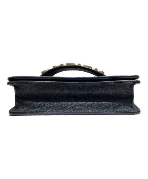Christian Dior（クリスチャン ディオール）Christian Dior (クリスチャン ディオール) Mini Flap Bag/ショルダー バッグ ブラック×ゴールドの古着・服飾アイテム