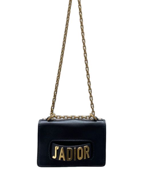 Christian Dior（クリスチャン ディオール）Christian Dior (クリスチャン ディオール) Mini Flap Bag/ショルダー バッグ ブラック×ゴールドの古着・服飾アイテム