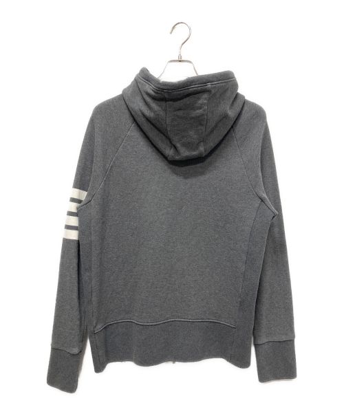 THOM BROWNE. NEW YORK（トムブラウン ニューヨーク）THOM BROWNE. NEW YORK (トムブラウンニューヨーク) CLASSIC FULL ZIP HOODIE4BAR ジップアップ フーディー ダークグレー サイズ:5の古着・服飾アイテム