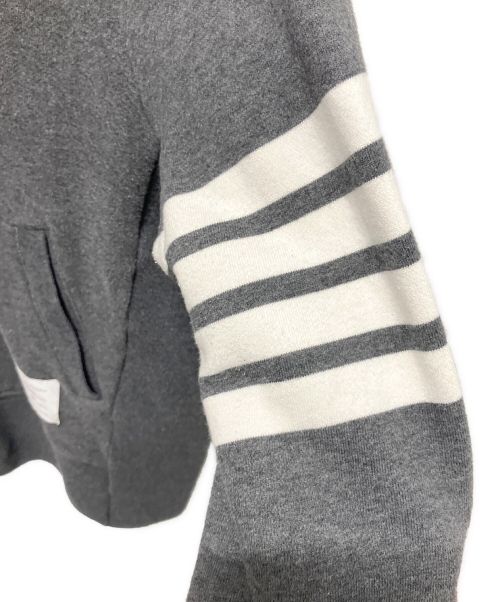 THOM BROWNE. NEW YORK（トムブラウン ニューヨーク）THOM BROWNE. NEW YORK (トムブラウンニューヨーク) CLASSIC FULL ZIP HOODIE4BAR ジップアップ フーディー ダークグレー サイズ:5の古着・服飾アイテム