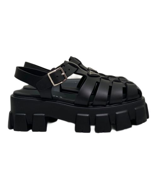 PRADA（プラダ）PRADA (プラダ) モノリスフォームラバーサンダル ブラック サイズ:37の古着・服飾アイテム