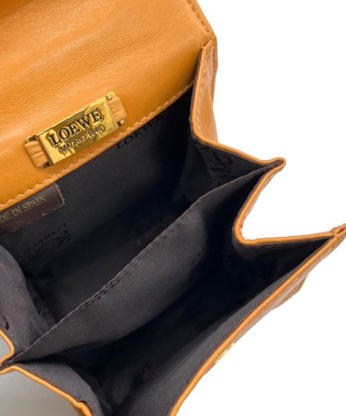 LOEWE（ロエベ）LOEWE (ロエベ) アナグラムミニショルダーポーチ オレンジの古着・服飾アイテム
