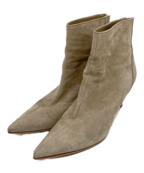 Manolo Blahnik（マノロブラニク）Manolo Blahnik (マノロブラニク) ヒールブーティ ベージュ サイズ:39の古着・服飾アイテム