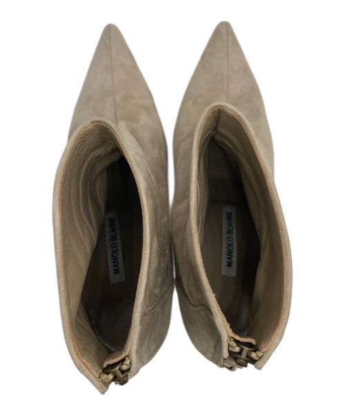 Manolo Blahnik（マノロブラニク）Manolo Blahnik (マノロブラニク) ヒールブーティ ベージュ サイズ:39の古着・服飾アイテム