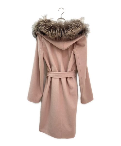 Max Mara Studio（マックスマーラ ストゥディオ）Max Mara Studio (マックスマーラ ストゥディオ) ベルト付フードコート ピンク サイズ:36の古着・服飾アイテム