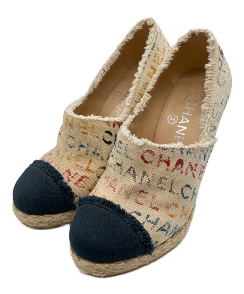 CHANEL（シャネル）CHANEL (シャネル) キャンバスココヒールパンプス マルチカラー サイズ:36 1/2の古着・服飾アイテム