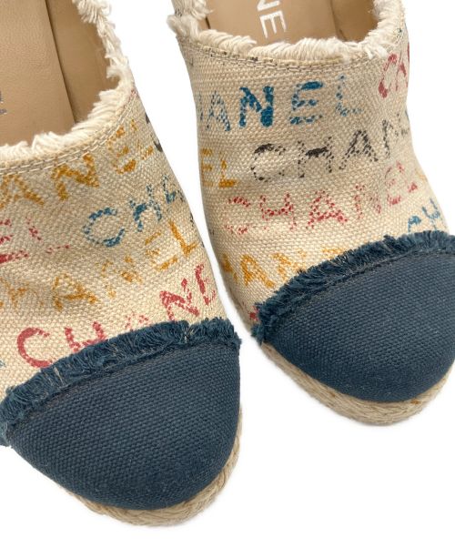 CHANEL（シャネル）CHANEL (シャネル) キャンバスココヒールパンプス マルチカラー サイズ:36 1/2の古着・服飾アイテム