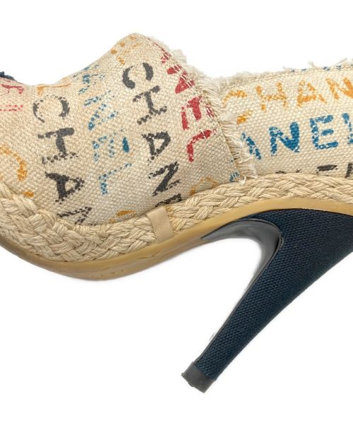 CHANEL（シャネル）CHANEL (シャネル) キャンバスココヒールパンプス マルチカラー サイズ:36 1/2の古着・服飾アイテム