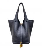 HERMESエルメス）の古着「ピコタン ロックPM/ゴールド金具/トリヨンクレマンス/ブルーニュイ/U刻印」｜ブルーニュイ