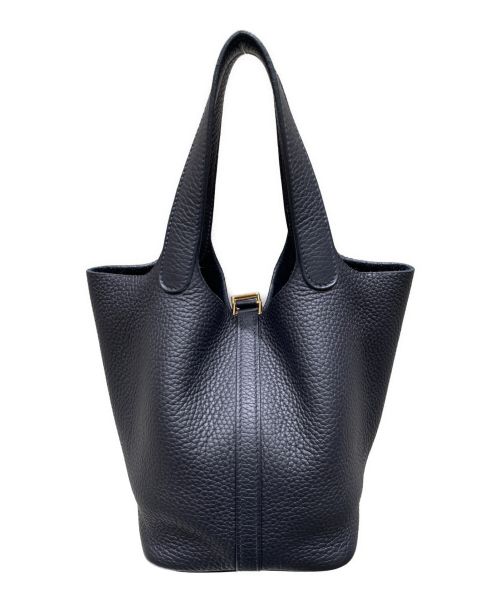 HERMES（エルメス）HERMES (エルメス) ピコタン ロックPM/ゴールド金具/トリヨンクレマンス/ブルーニュイ/U刻印 ブルーニュイ サイズ:PMの古着・服飾アイテム