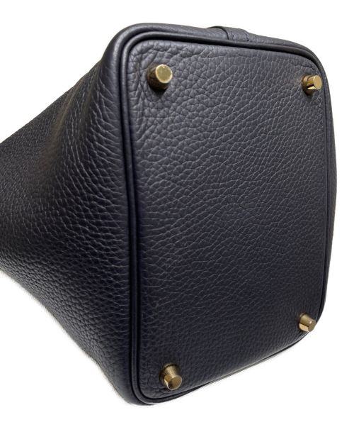 HERMES（エルメス）HERMES (エルメス) ピコタン ロックPM/ゴールド金具/トリヨンクレマンス/ブルーニュイ/U刻印 ブルーニュイ サイズ:PMの古着・服飾アイテム