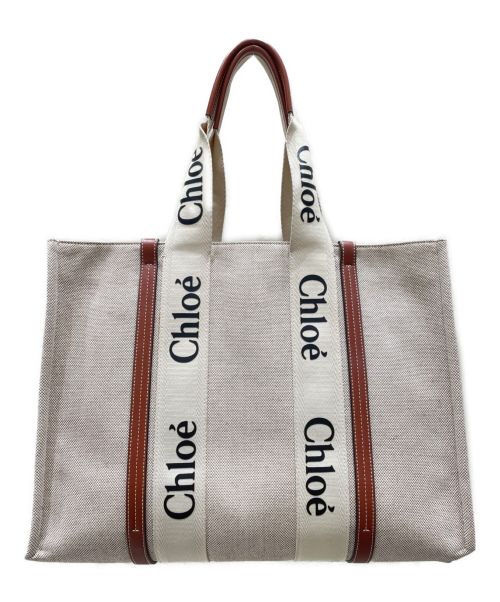 Chloe（クロエ）Chloe (クロエ) WOODY LARGE TOTE BAG ベージュ×タン サイズ:LARGE/ラージの古着・服飾アイテム