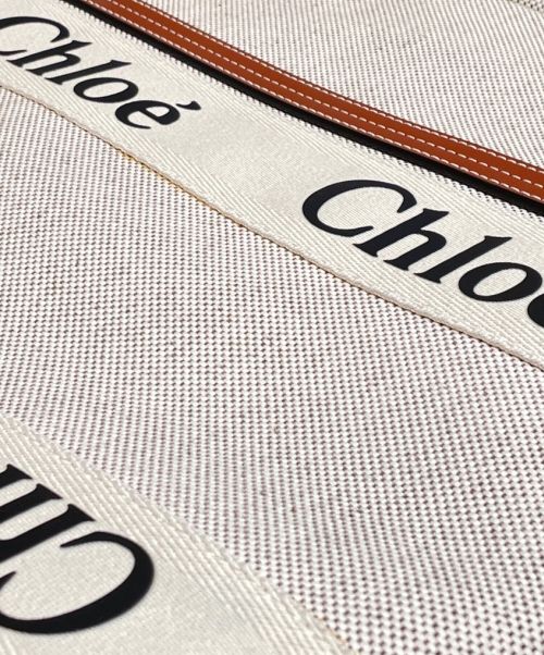 Chloe（クロエ）Chloe (クロエ) WOODY LARGE TOTE BAG ベージュ×タン サイズ:LARGE/ラージの古着・服飾アイテム