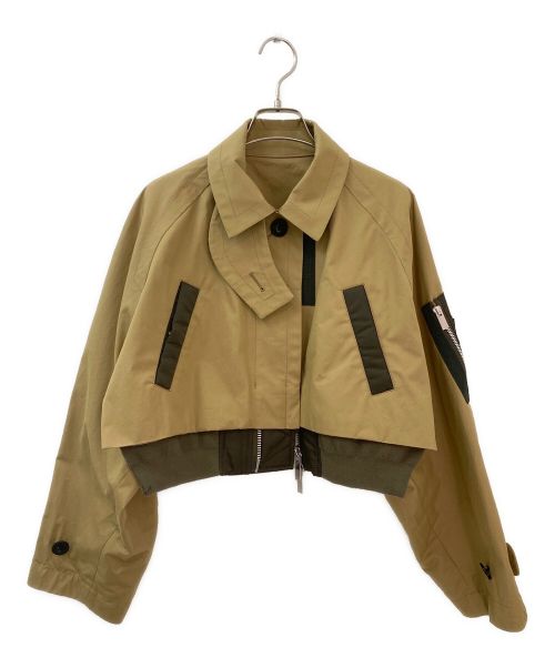 sacai（サカイ）sacai (サカイ) ショートトレンチブルゾン ベージュ サイズ:2の古着・服飾アイテム