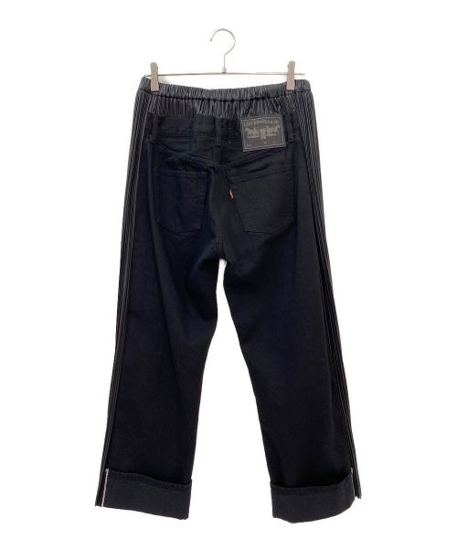 JUNYA WATANABE（ジュンヤワタナベ）JUNYA WATANABE (ジュンヤワタナベ) LEVI'S (リーバイス) 23AW 綿デニム×エステルサテンパンツ ブラック サイズ:Sの古着・服飾アイテム